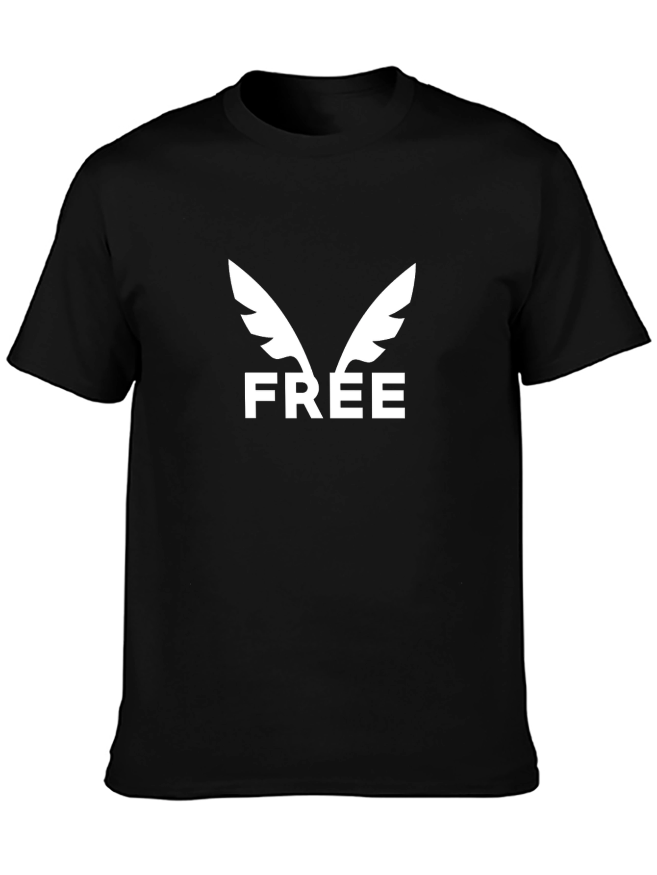 Free Wings Black Graphic Tee - Stylish & Comfy
