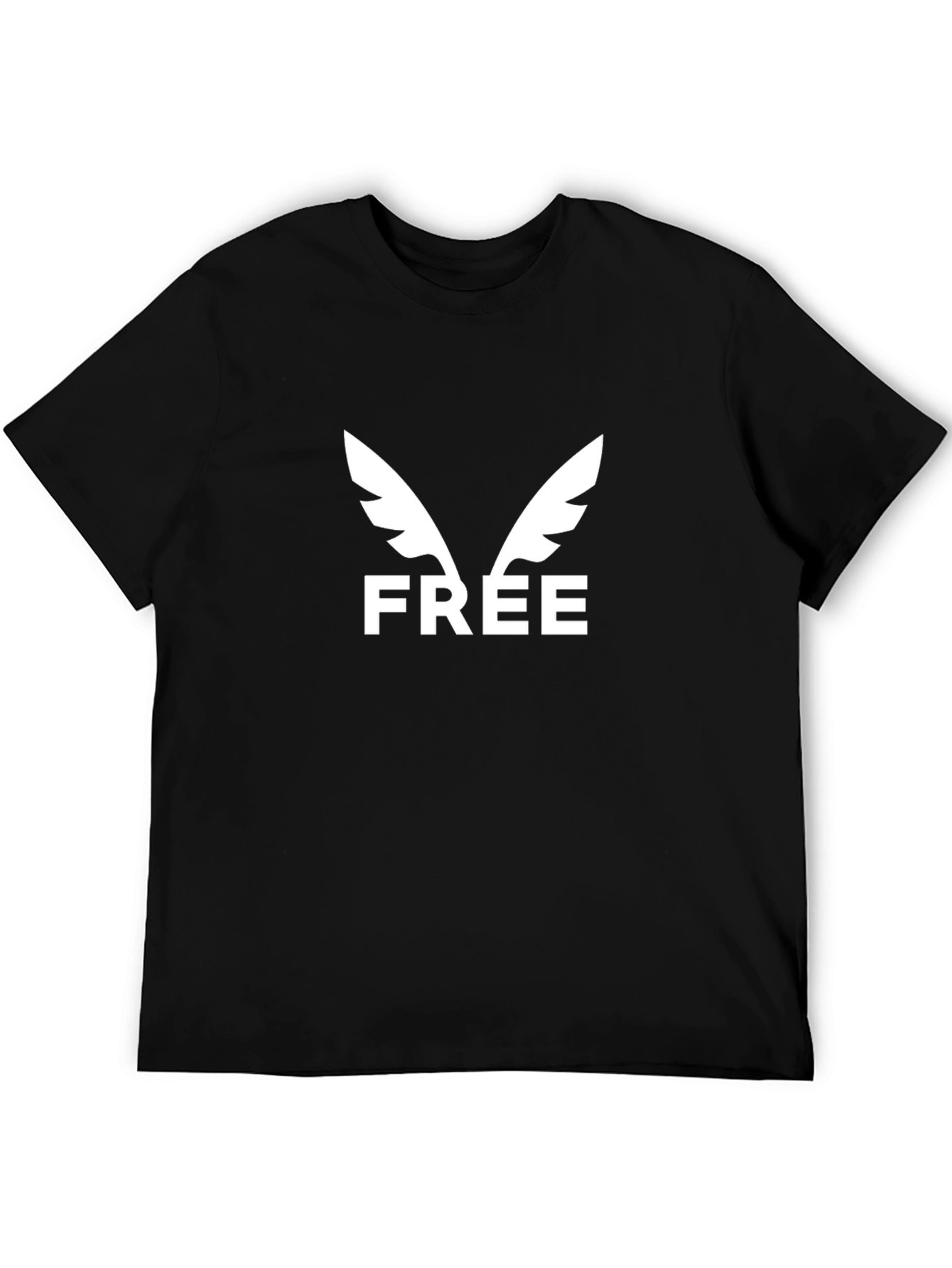 Free Wings Black Graphic Tee - Stylish & Comfy