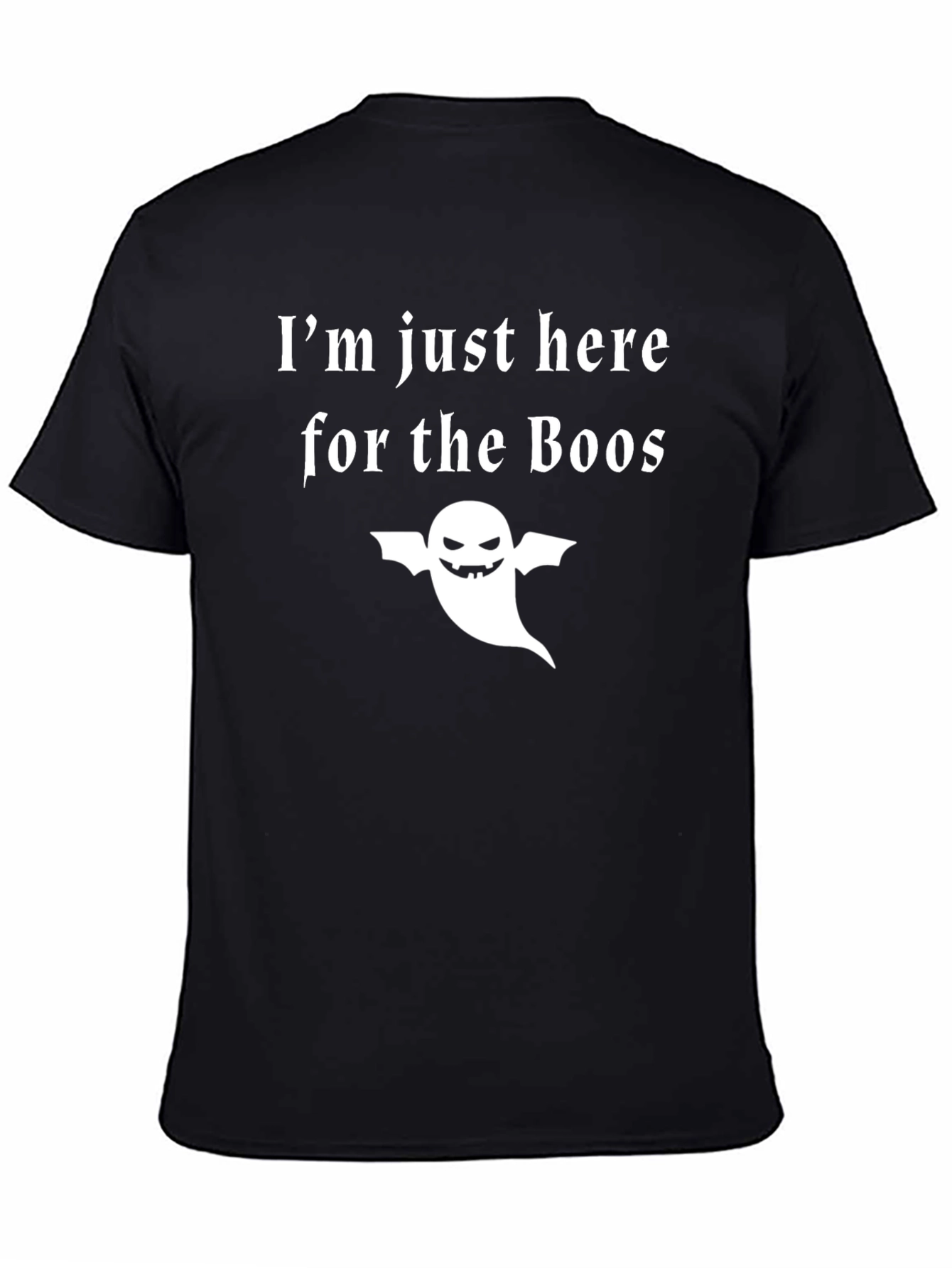 Halloween Boo Ghost Graphic Tee - Mens Black T-Shirt