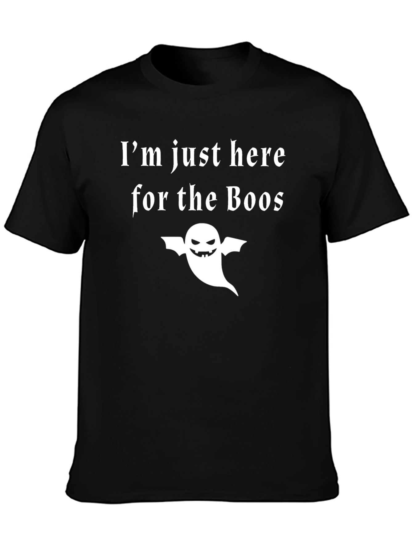 Halloween Boo Ghost Graphic Tee - Mens Black T-Shirt