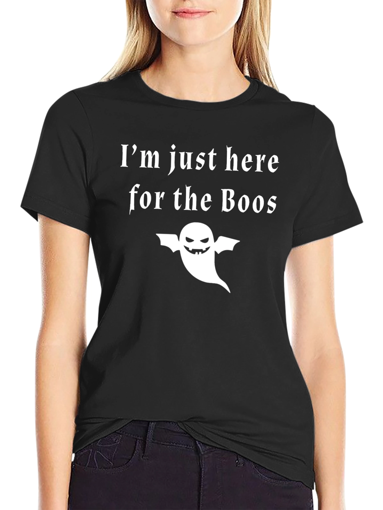 Halloween Boo Ghost Graphic Tee - Mens Black T-Shirt