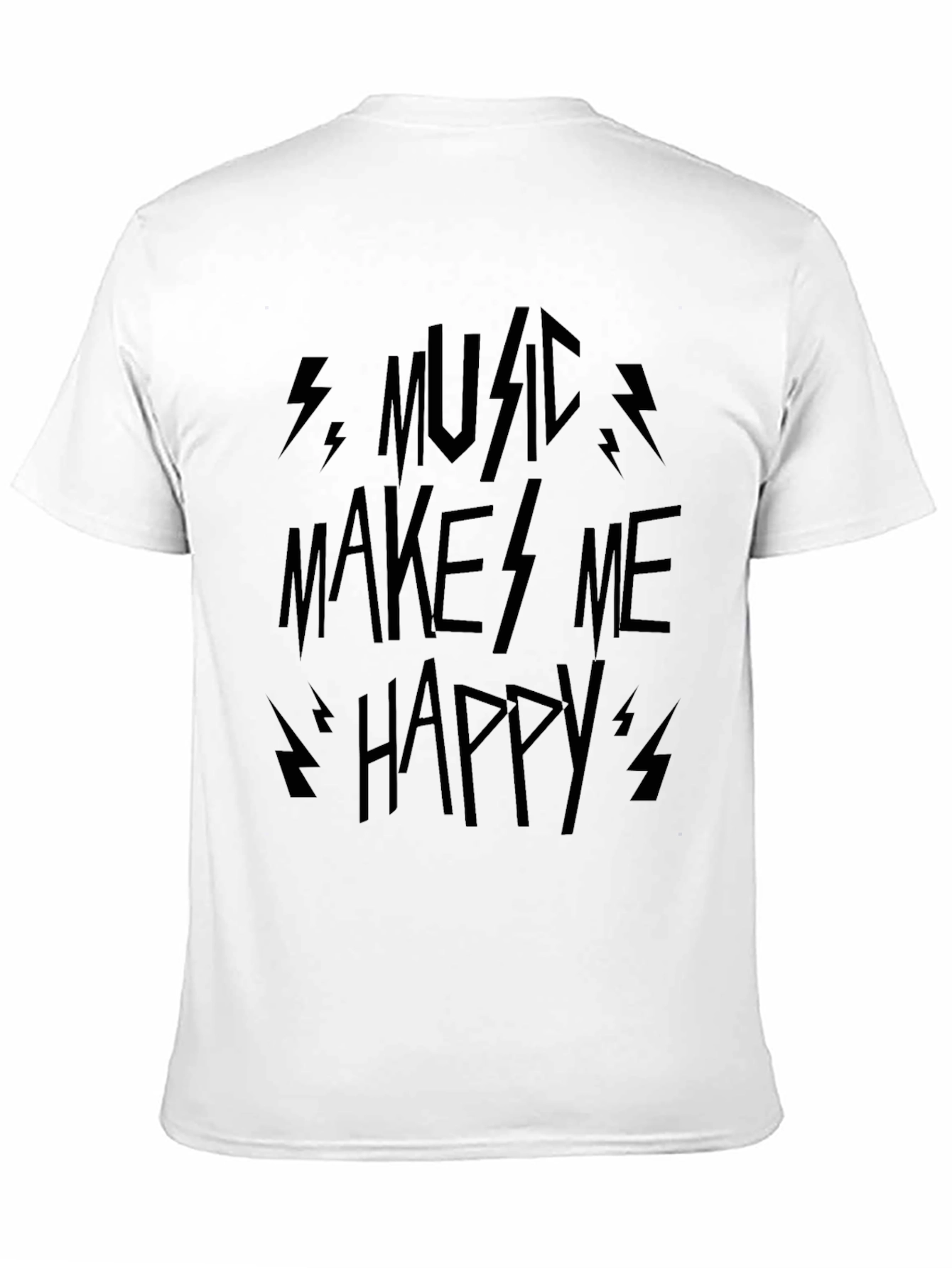 Music Makes Me Happy Black Graphic Tee