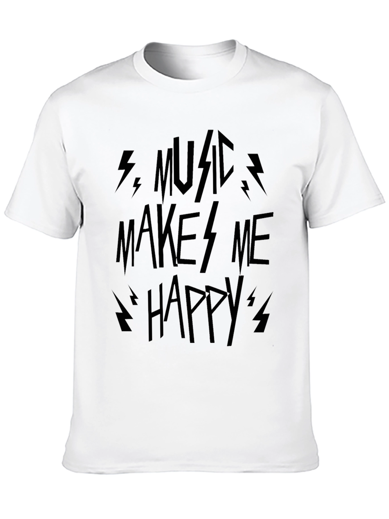 Music Makes Me Happy Black Graphic Tee