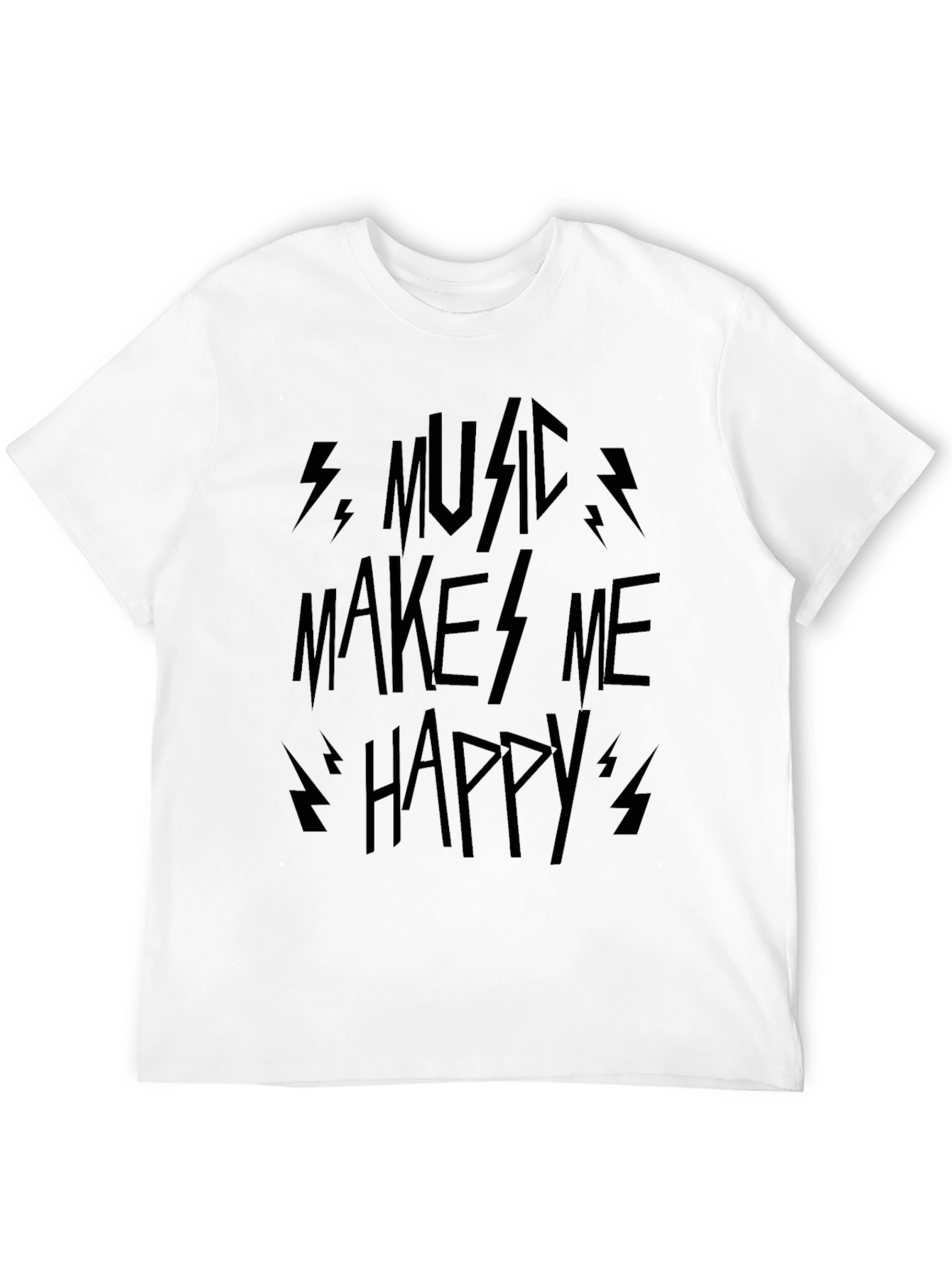 Music Makes Me Happy Black Graphic Tee