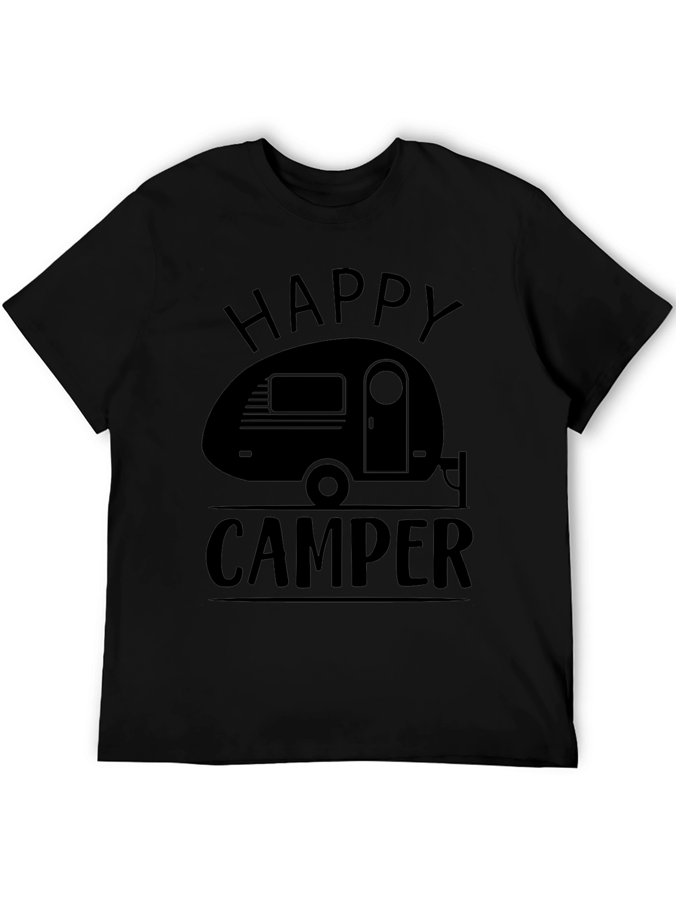 Happy Camper Graphic Tee - Black Camping T-Shirt