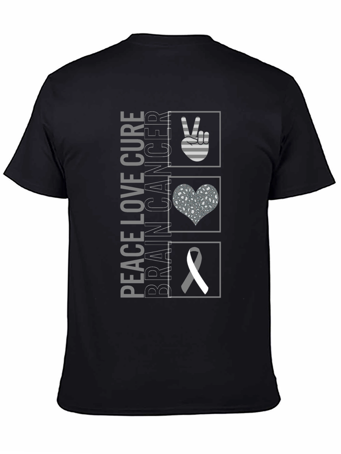Peace Love Cure Brain Cancer Awareness T-Shirt