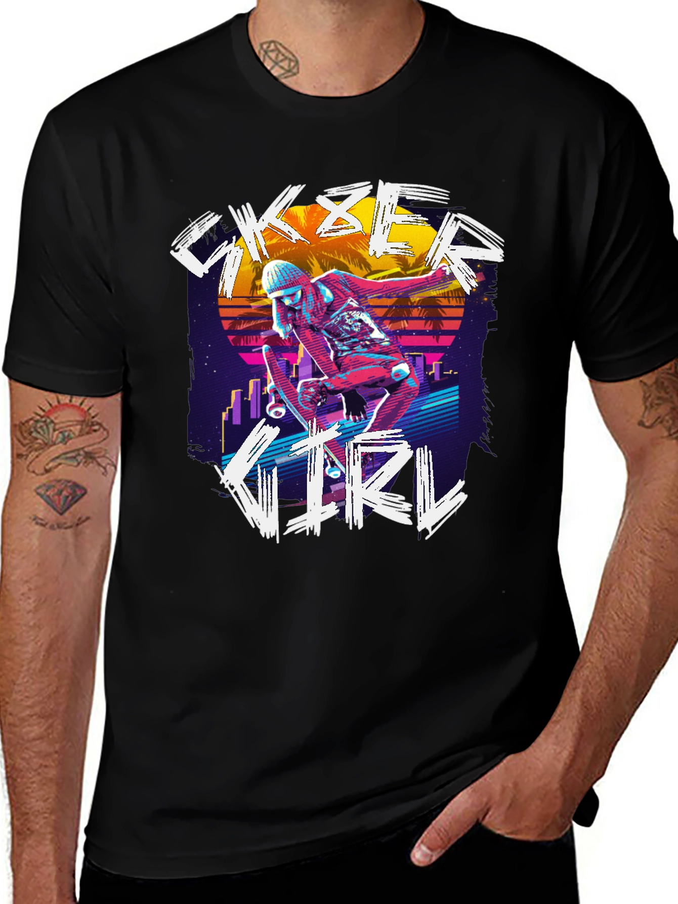 Skater Girl Retro T-Shirt