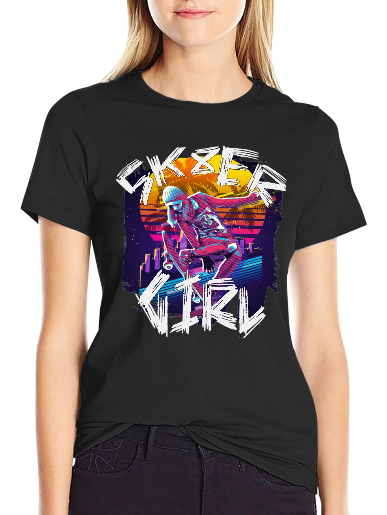 Skater Girl Retro T-Shirt