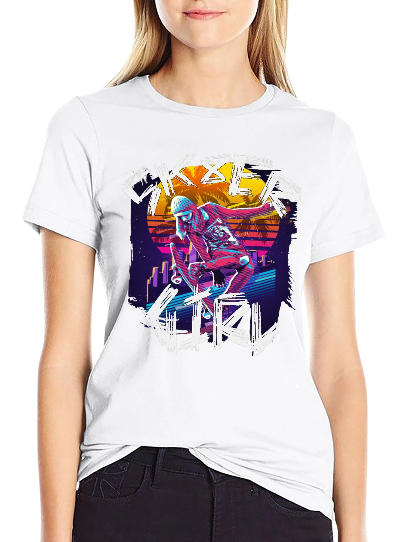 Skater Girl Retro T-Shirt