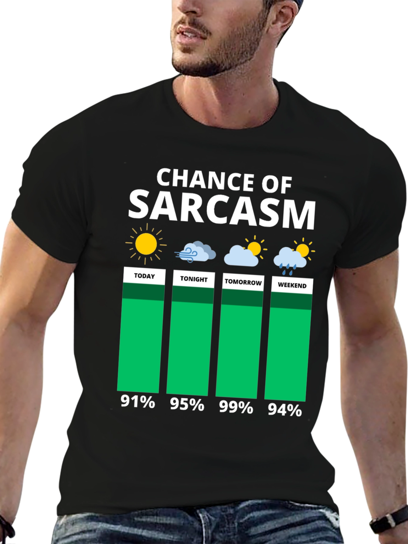 Sarcasm Chance Weather Forecast Graphic Tee