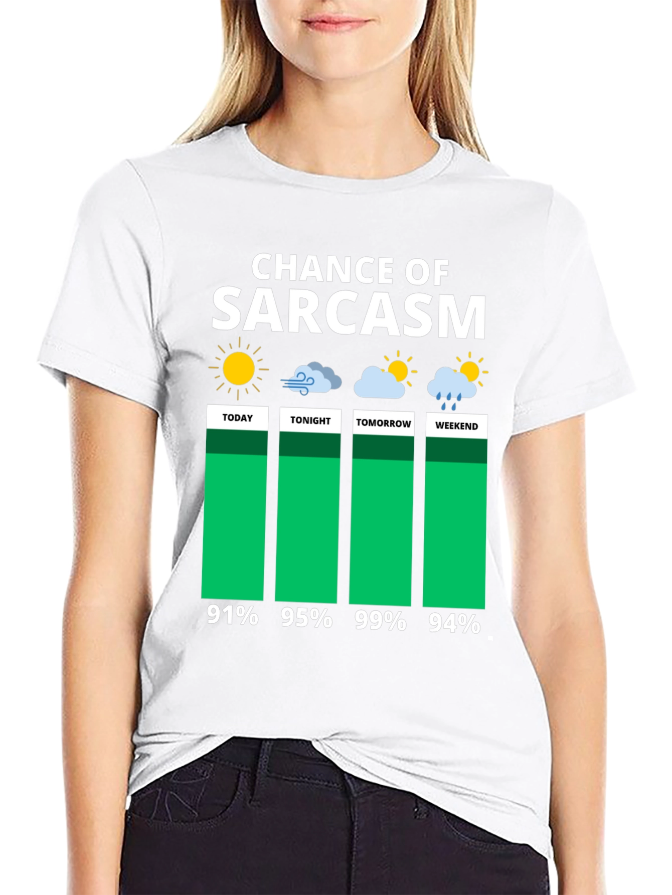 Sarcasm Chance Weather Forecast Graphic Tee