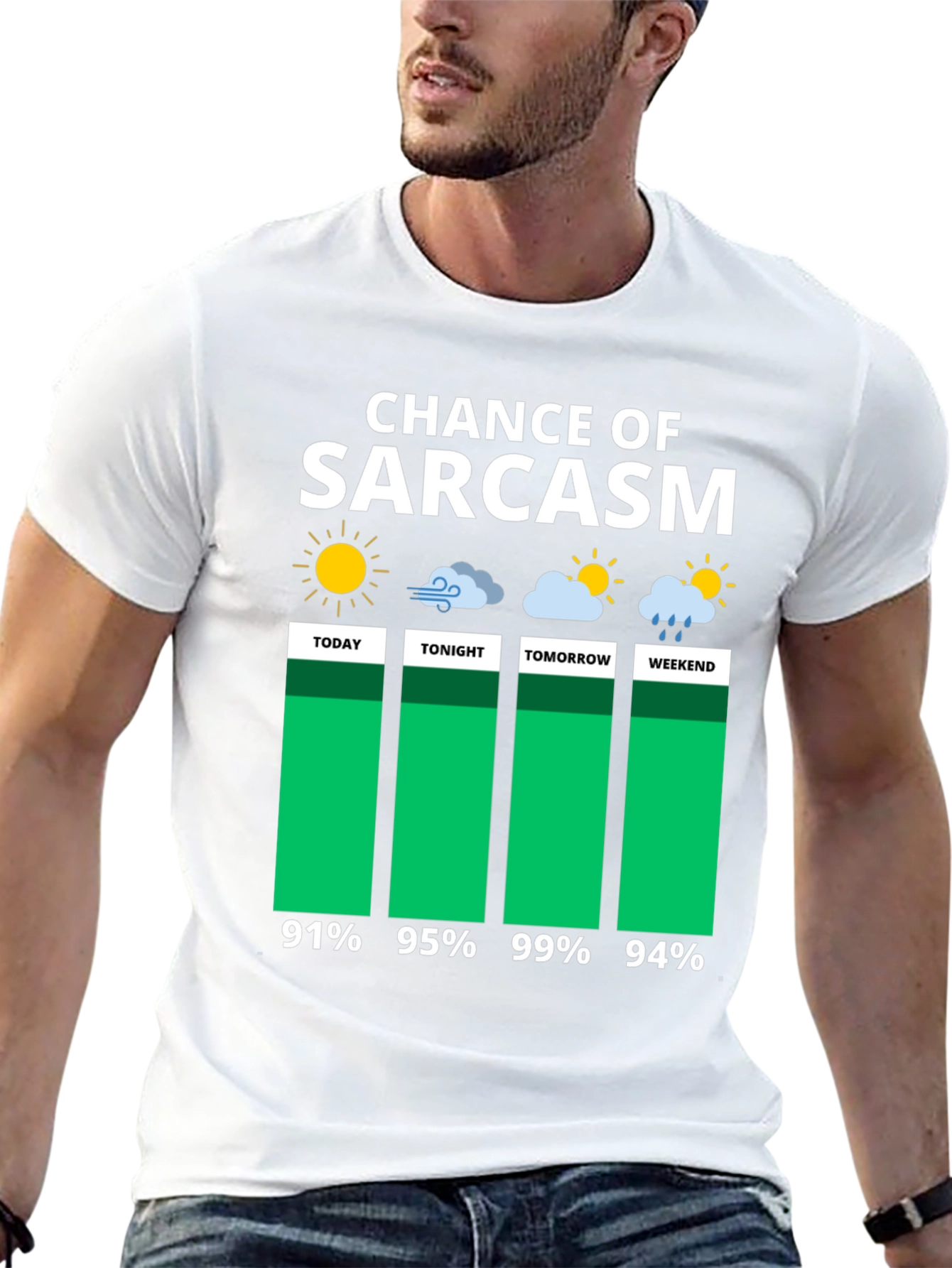 Sarcasm Chance Weather Forecast Graphic Tee