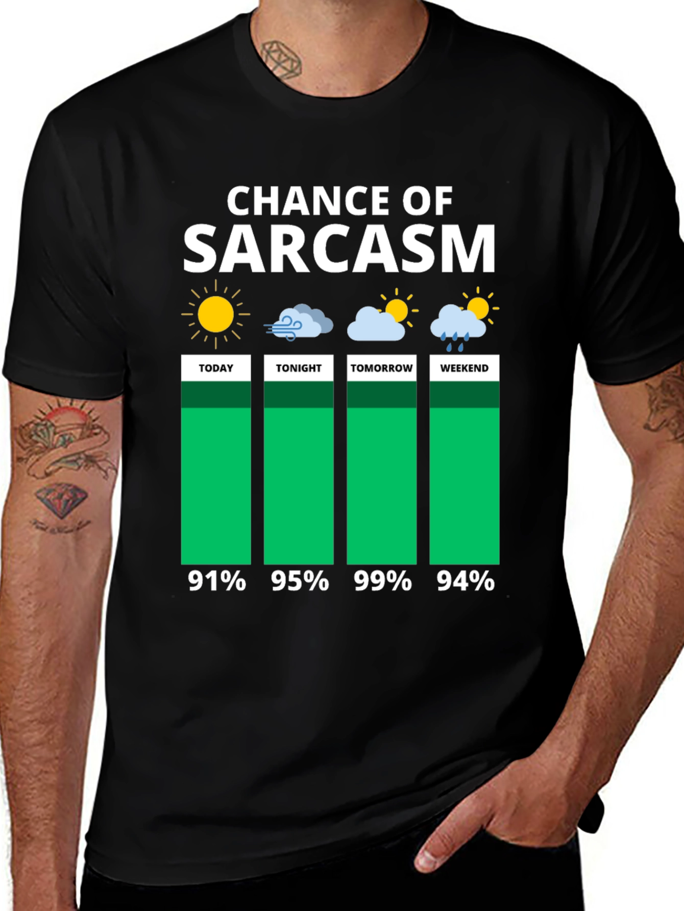 Sarcasm Chance Weather Forecast Graphic Tee