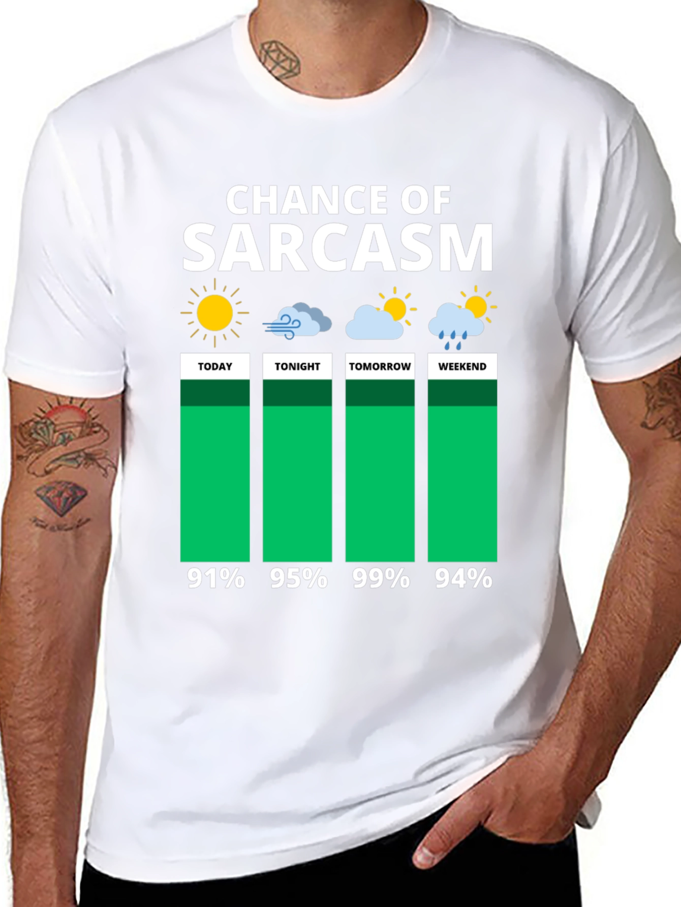 Sarcasm Chance Weather Forecast Graphic Tee