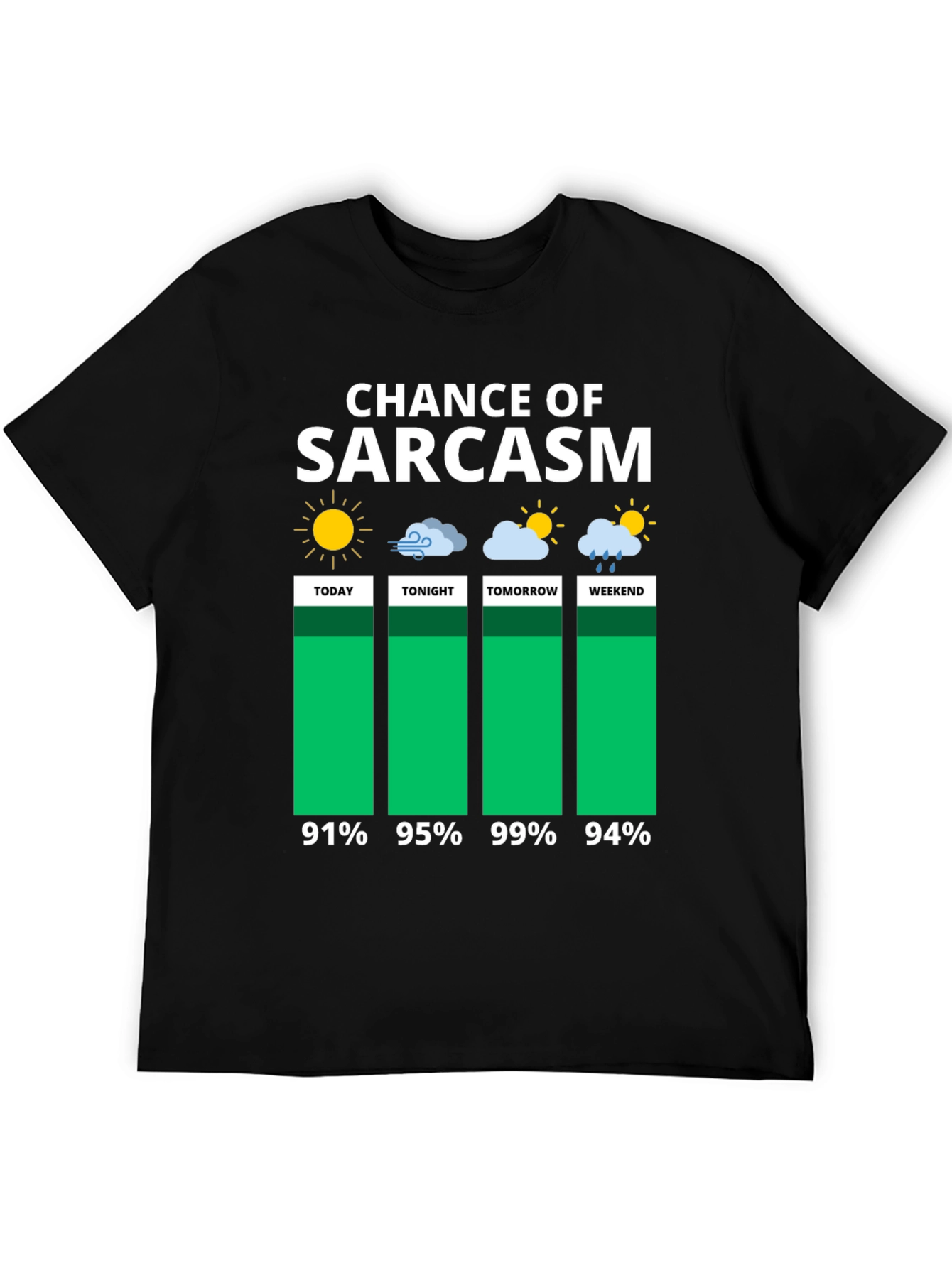 Sarcasm Chance Weather Forecast Graphic Tee
