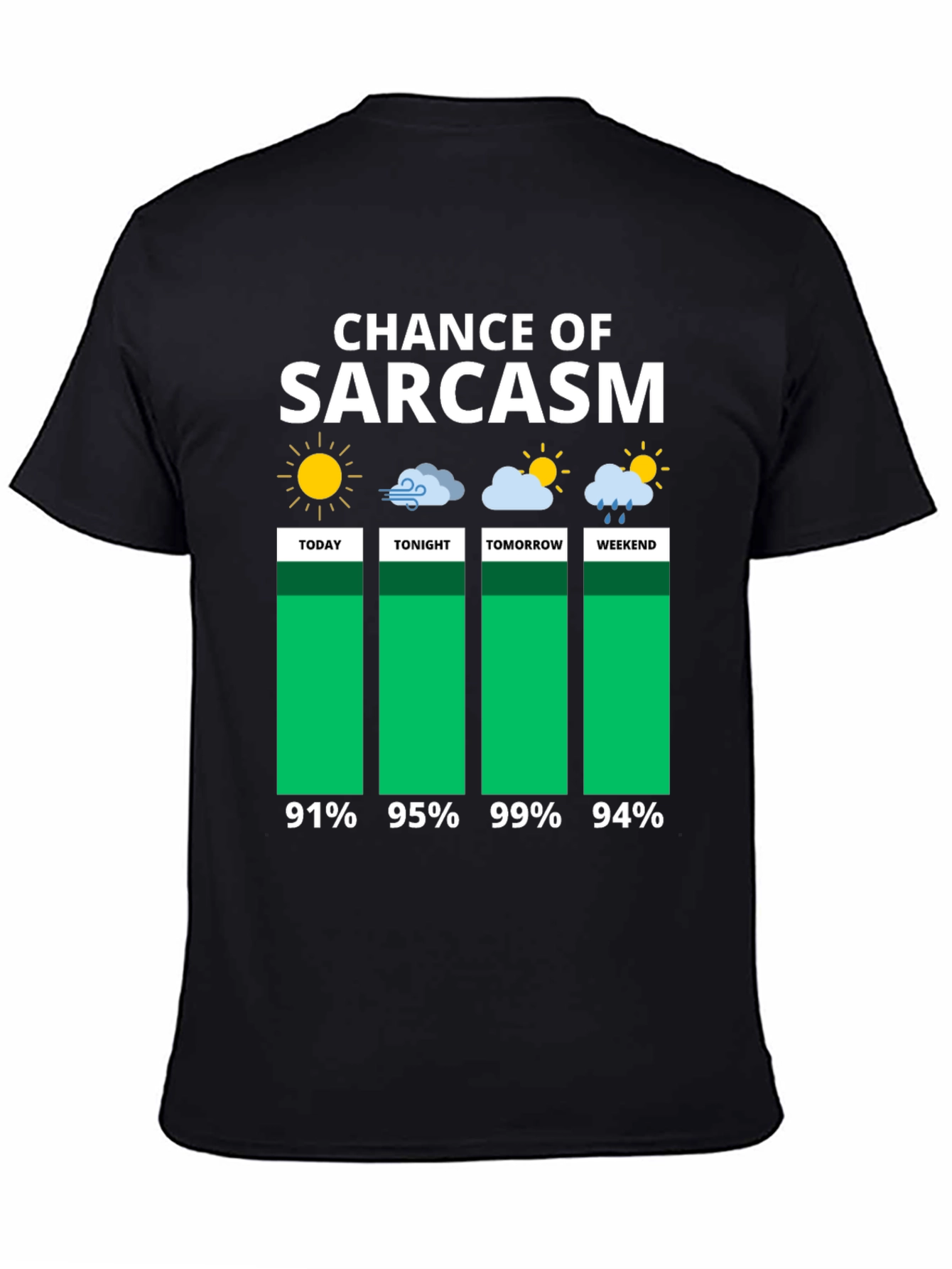 Sarcasm Chance Weather Forecast Graphic Tee