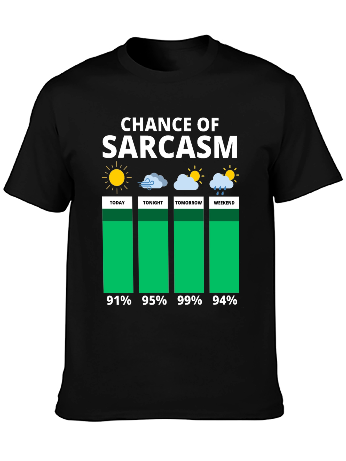 Sarcasm Chance Weather Forecast Graphic Tee