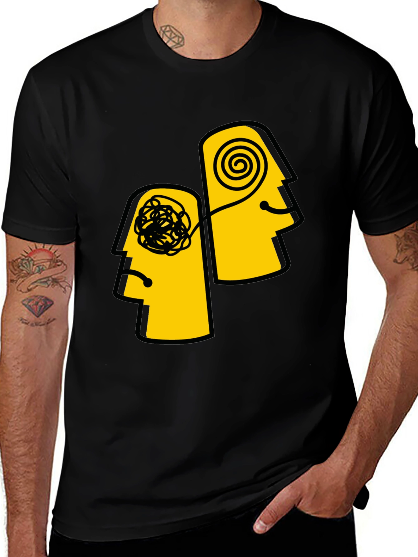 Tangled Minds Graphic Tee - Unisex Black Cotton