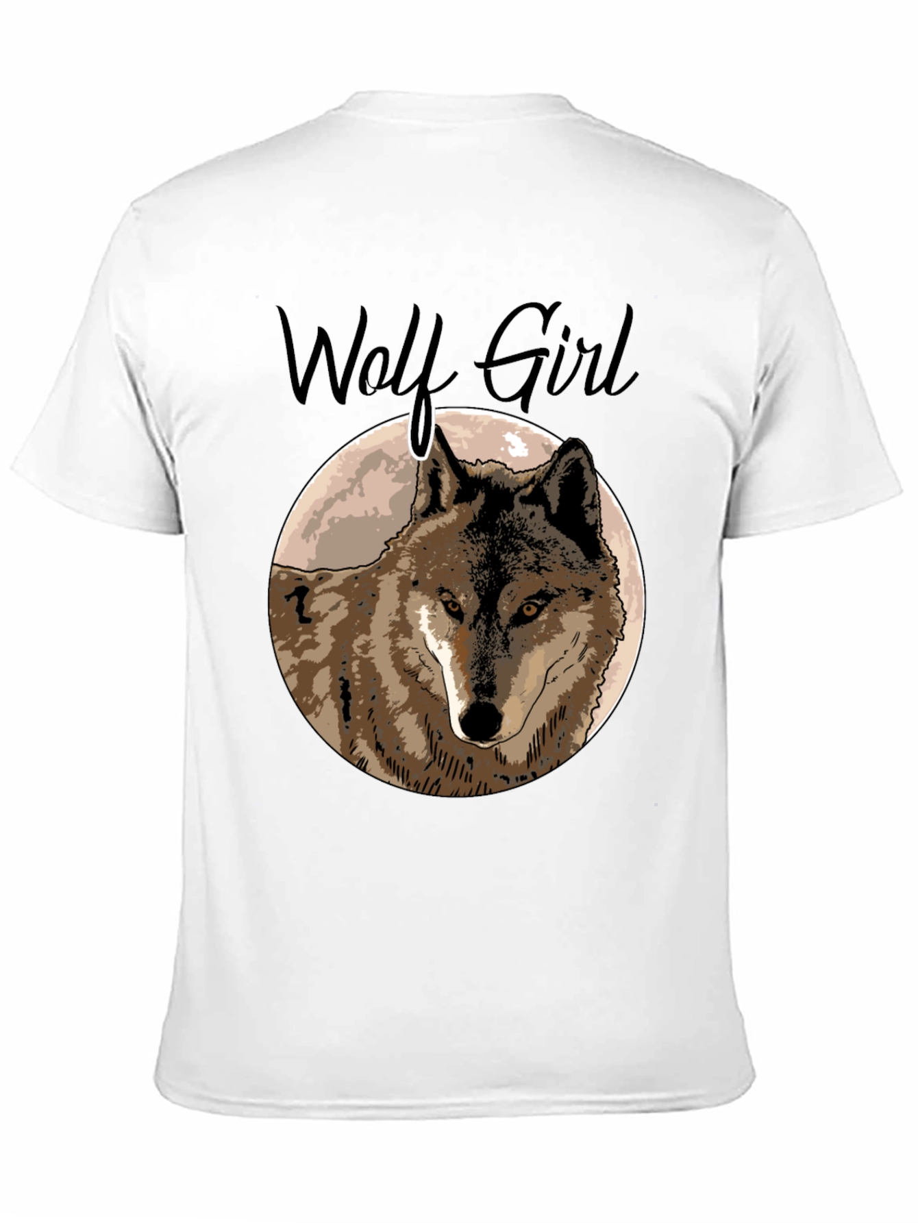 Wolf Girl Graphic Tee - Black Cotton T-Shirt