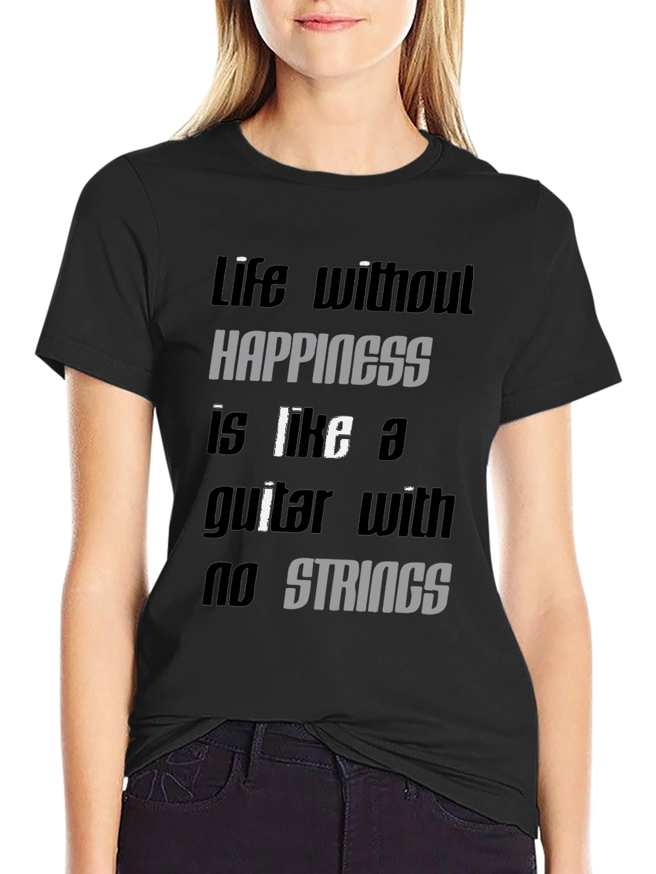 Life Without Happiness Graphic Tee - Black