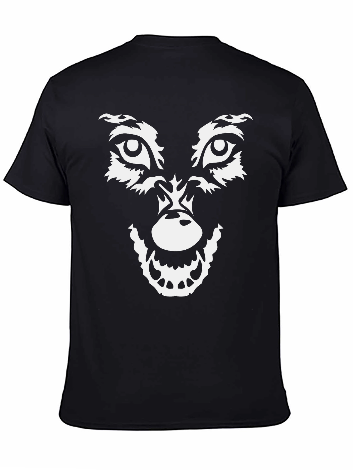 Wolf Face Graphic T-Shirt - Black