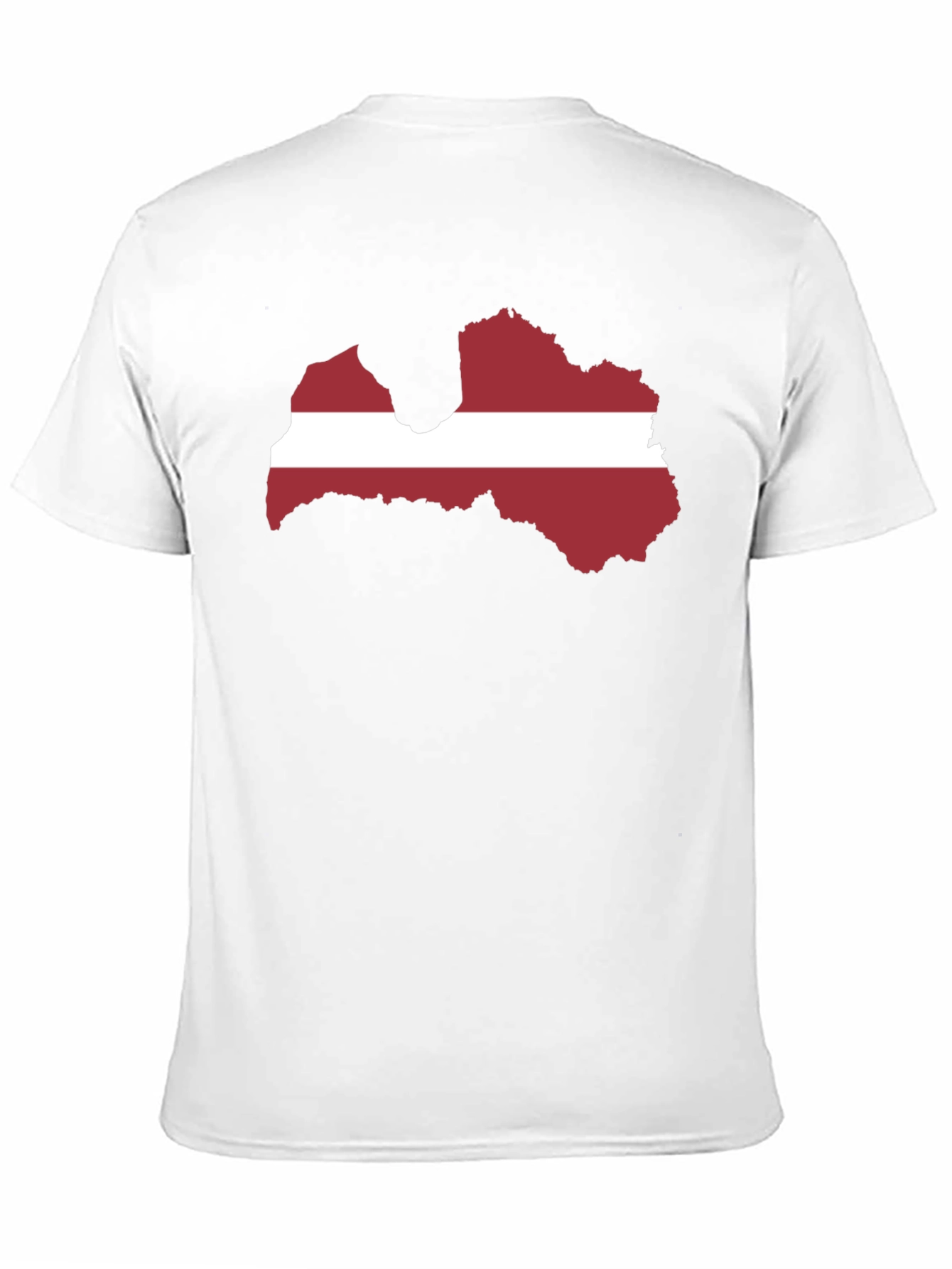 Latvia Flag Map Graphic Tee - Black