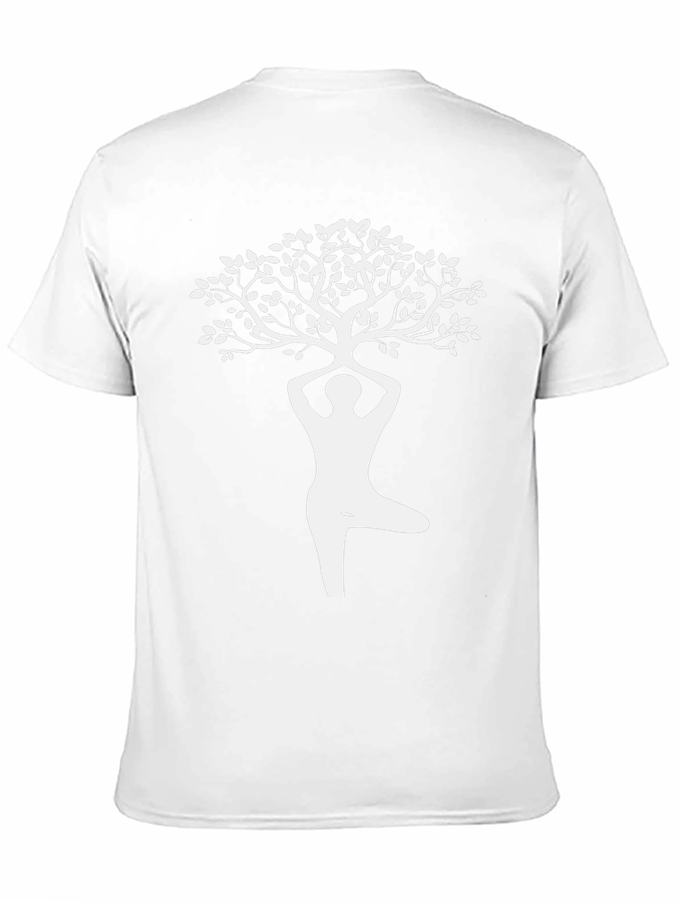 Yoga Tree Pose Graphic Tee - Black Cotton Shirt