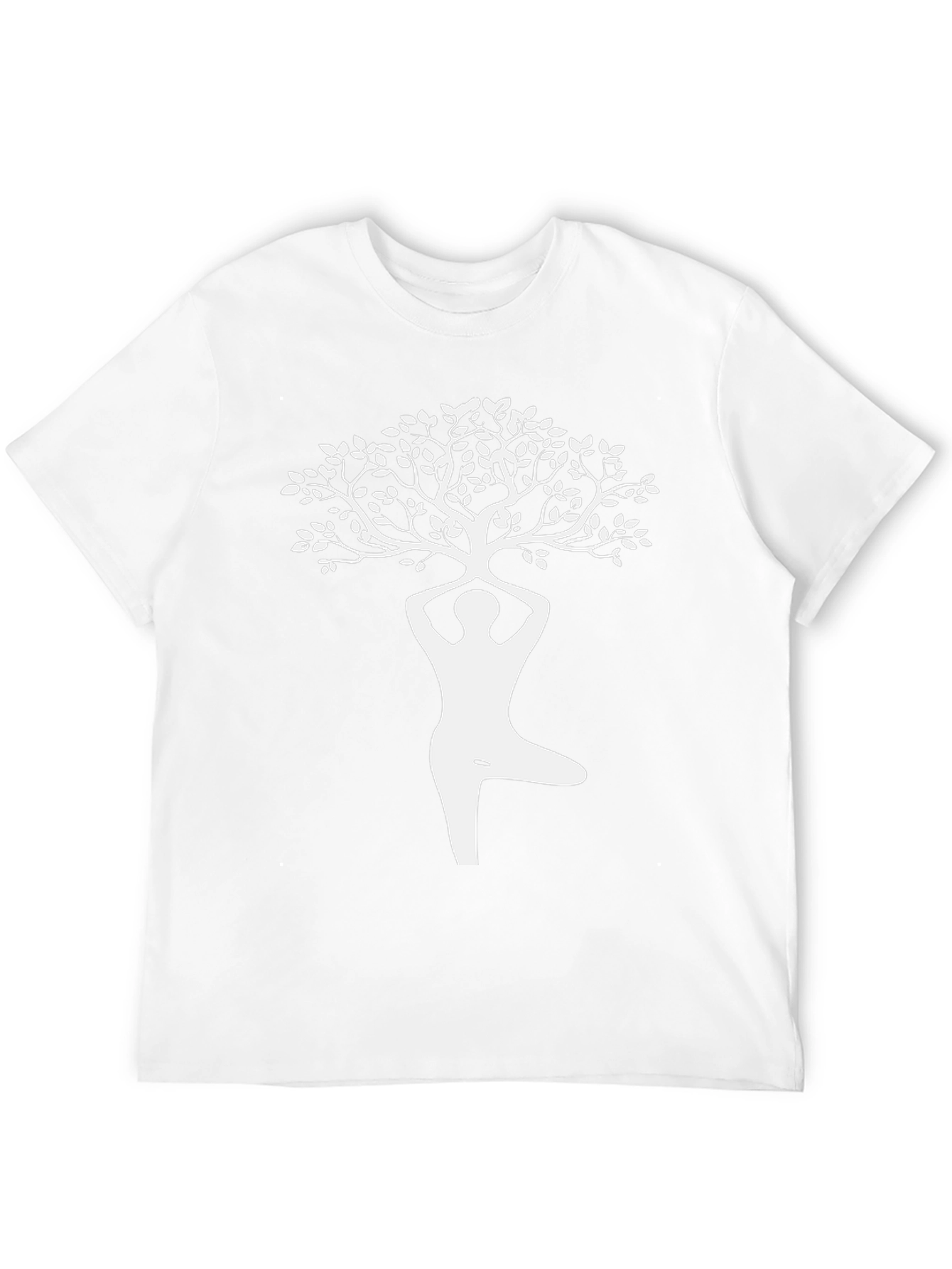 Yoga Tree Pose Graphic Tee - Black Cotton Shirt