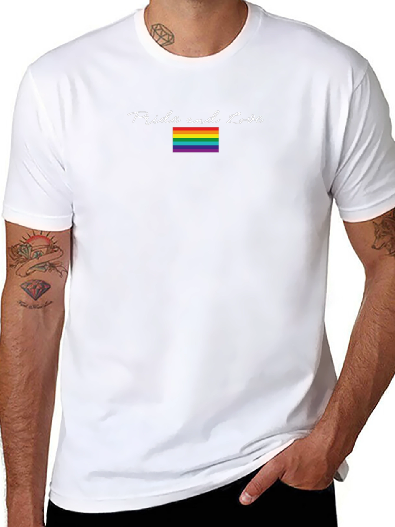 Pride and Love LGBT Rainbow Graphic Tee