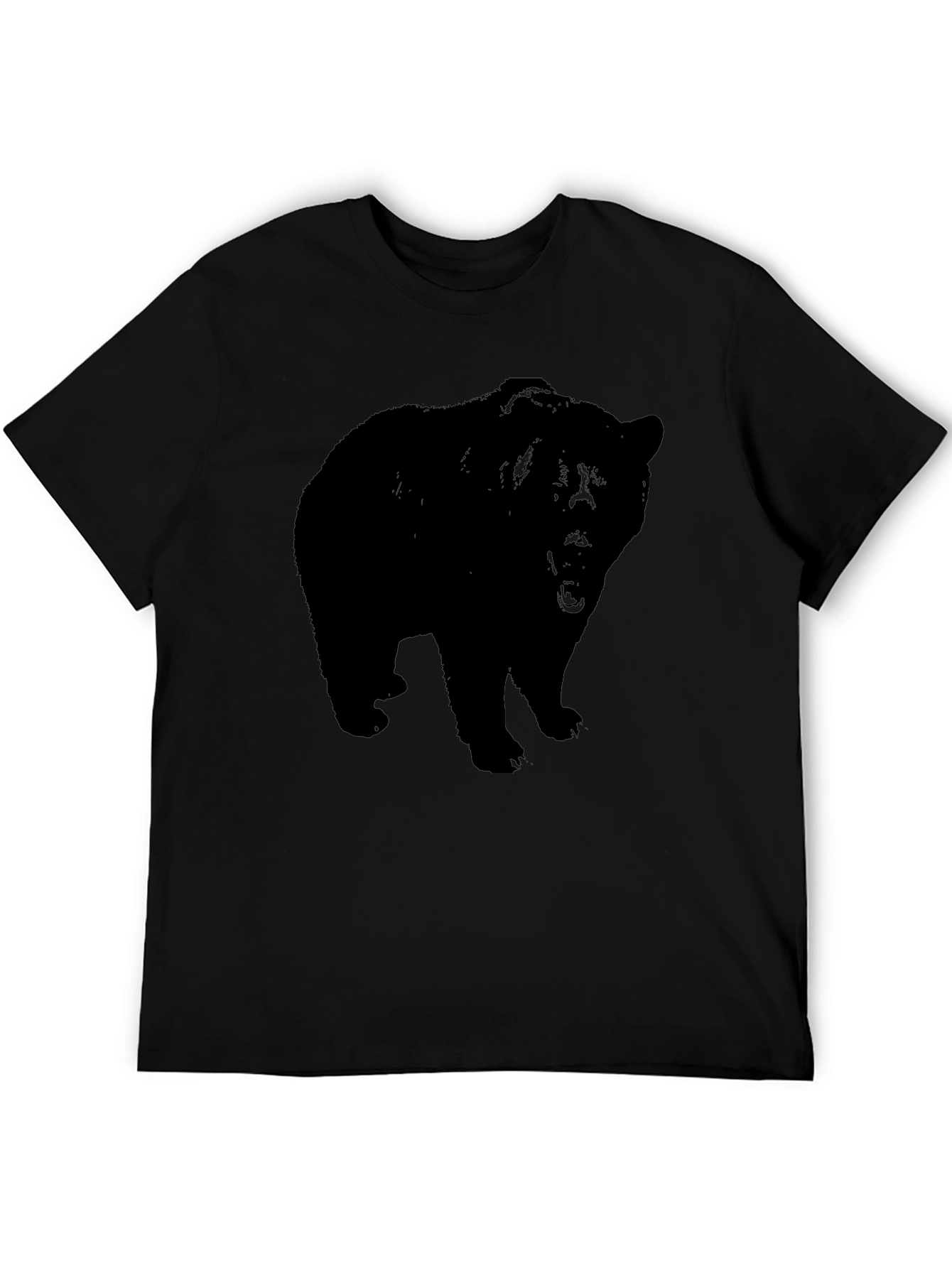Mens Black Bear Graphic Print T-Shirt