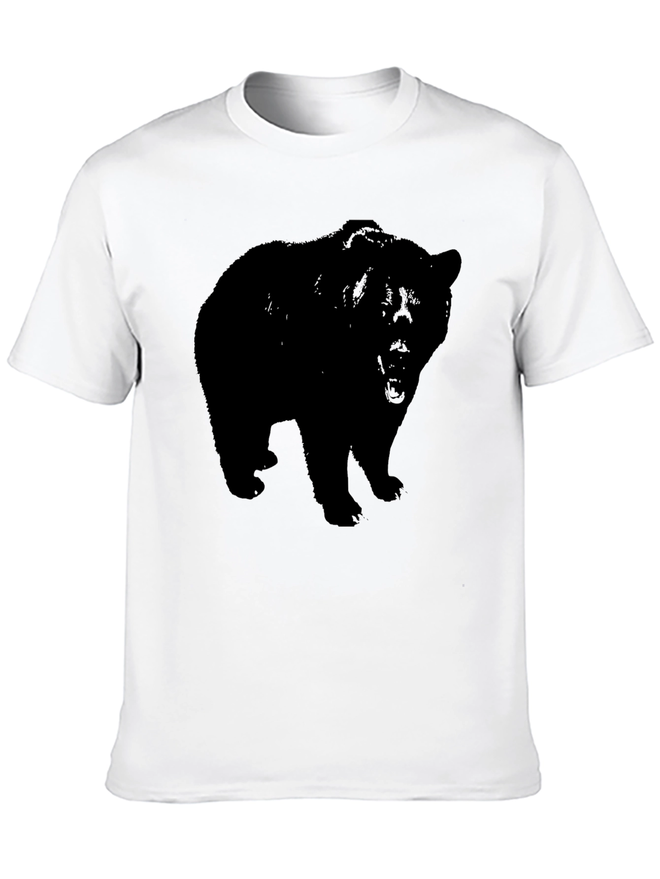 Mens Black Bear Graphic Print T-Shirt