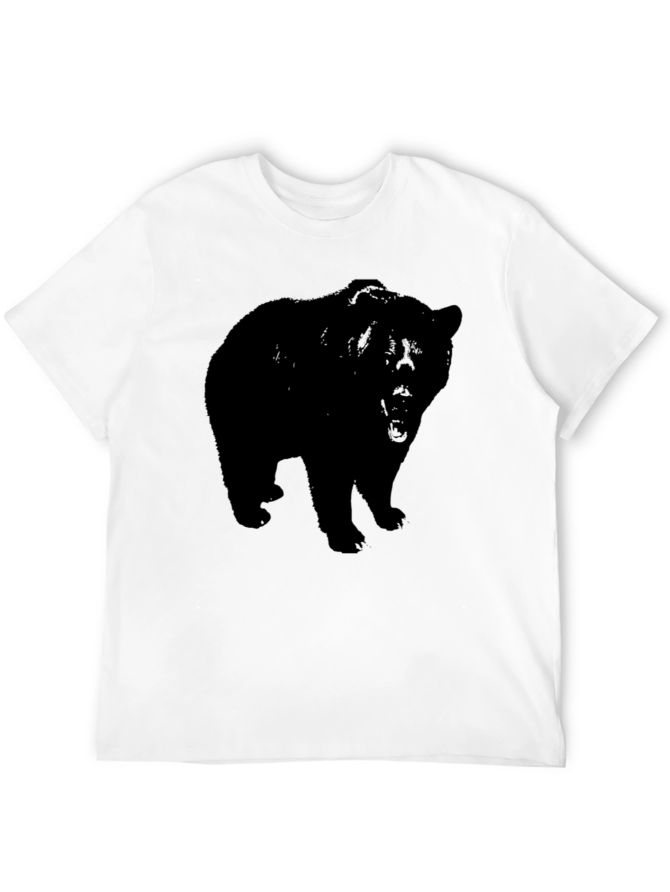 Mens Black Bear Graphic Print T-Shirt