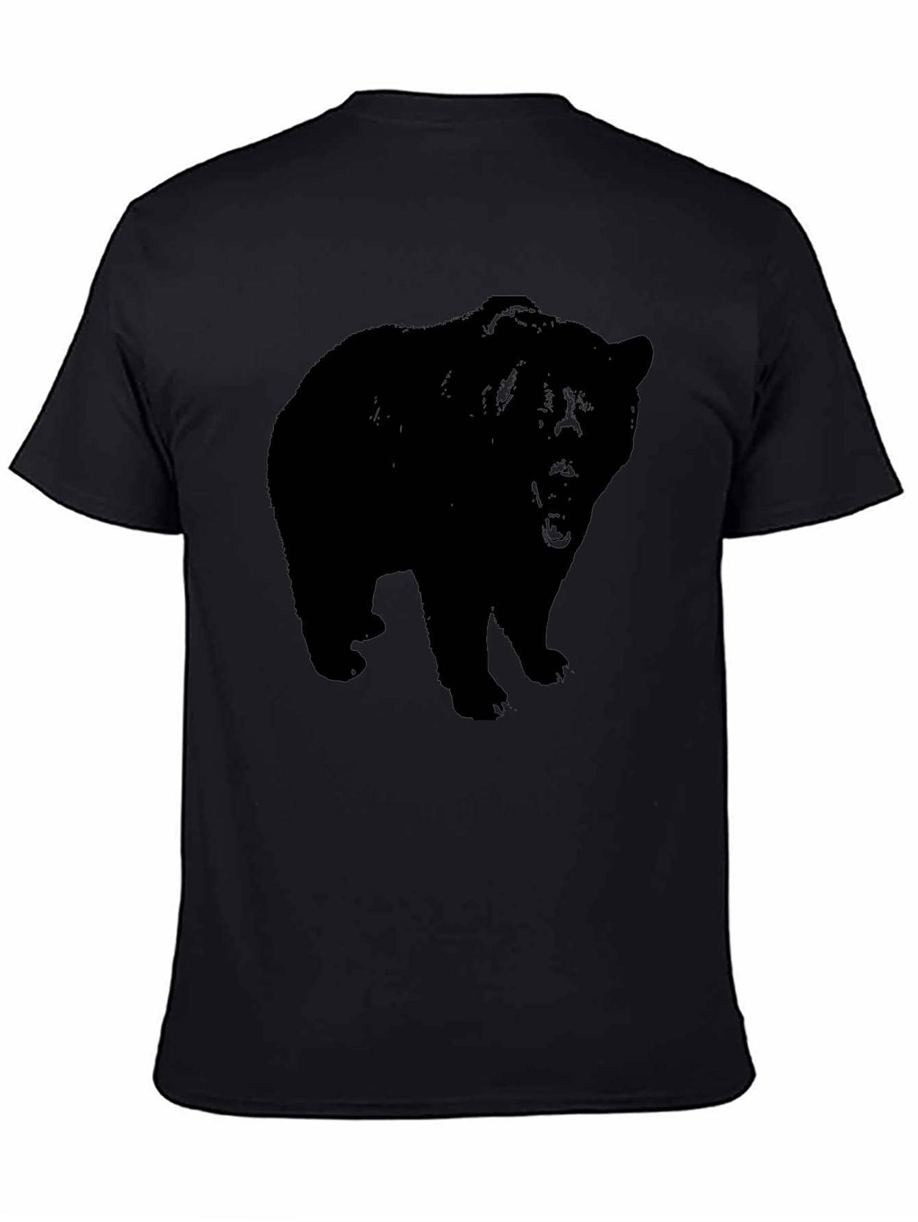 Mens Black Bear Graphic Print T-Shirt