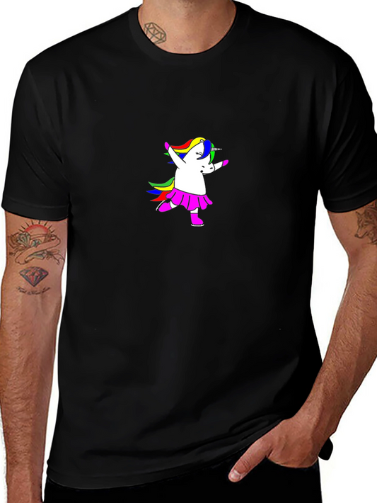 Unicorn Dabbing Graphic Tee - Black Cotton