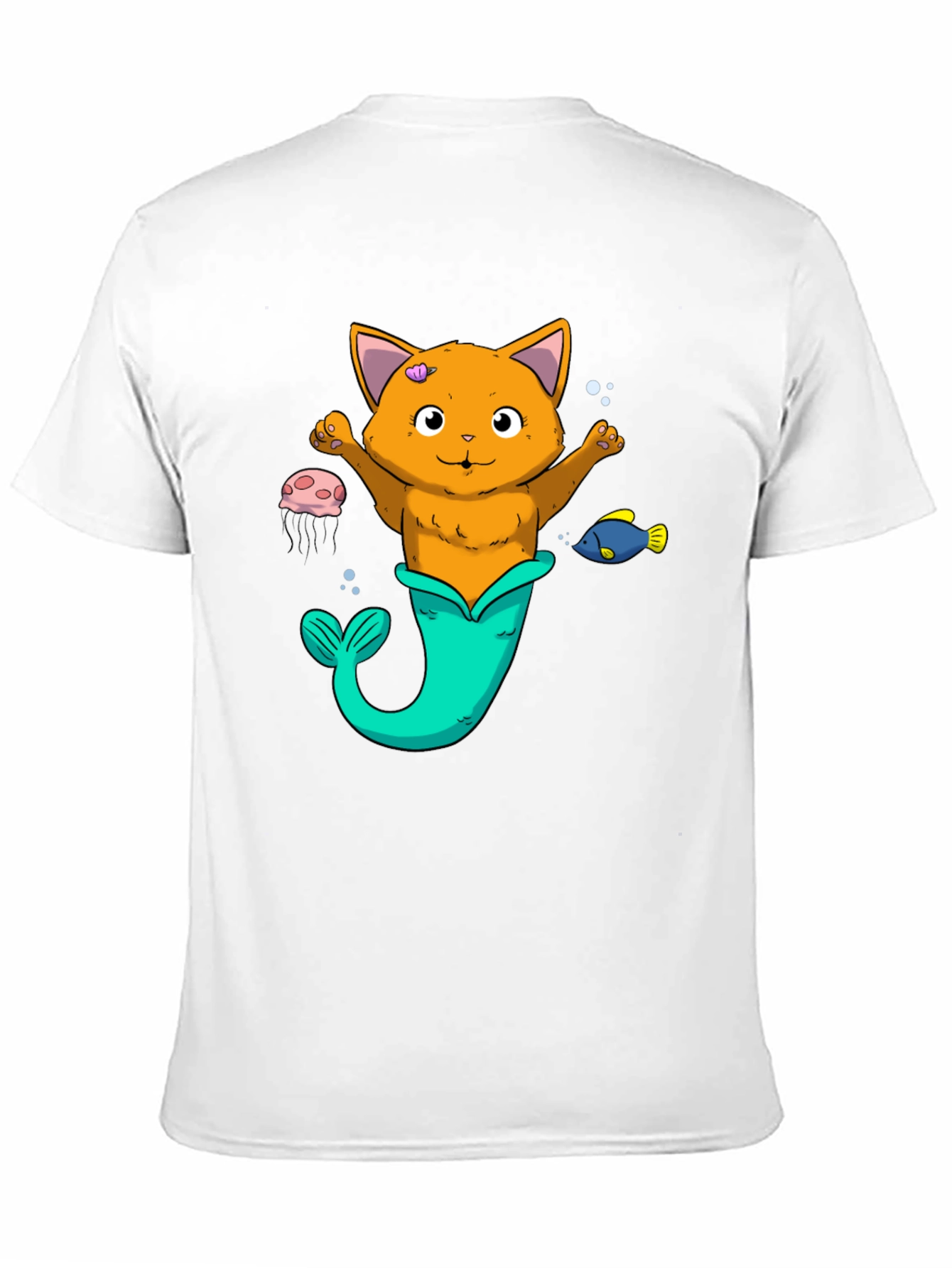 Cat Mermaid Graphic Tee - Black Unisex Shirt