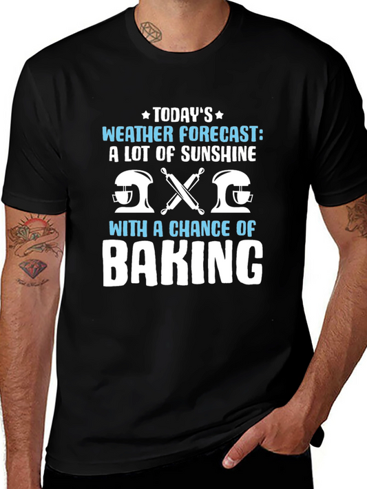 Funny Baking Weather Forecast Graphic T-Shirt
