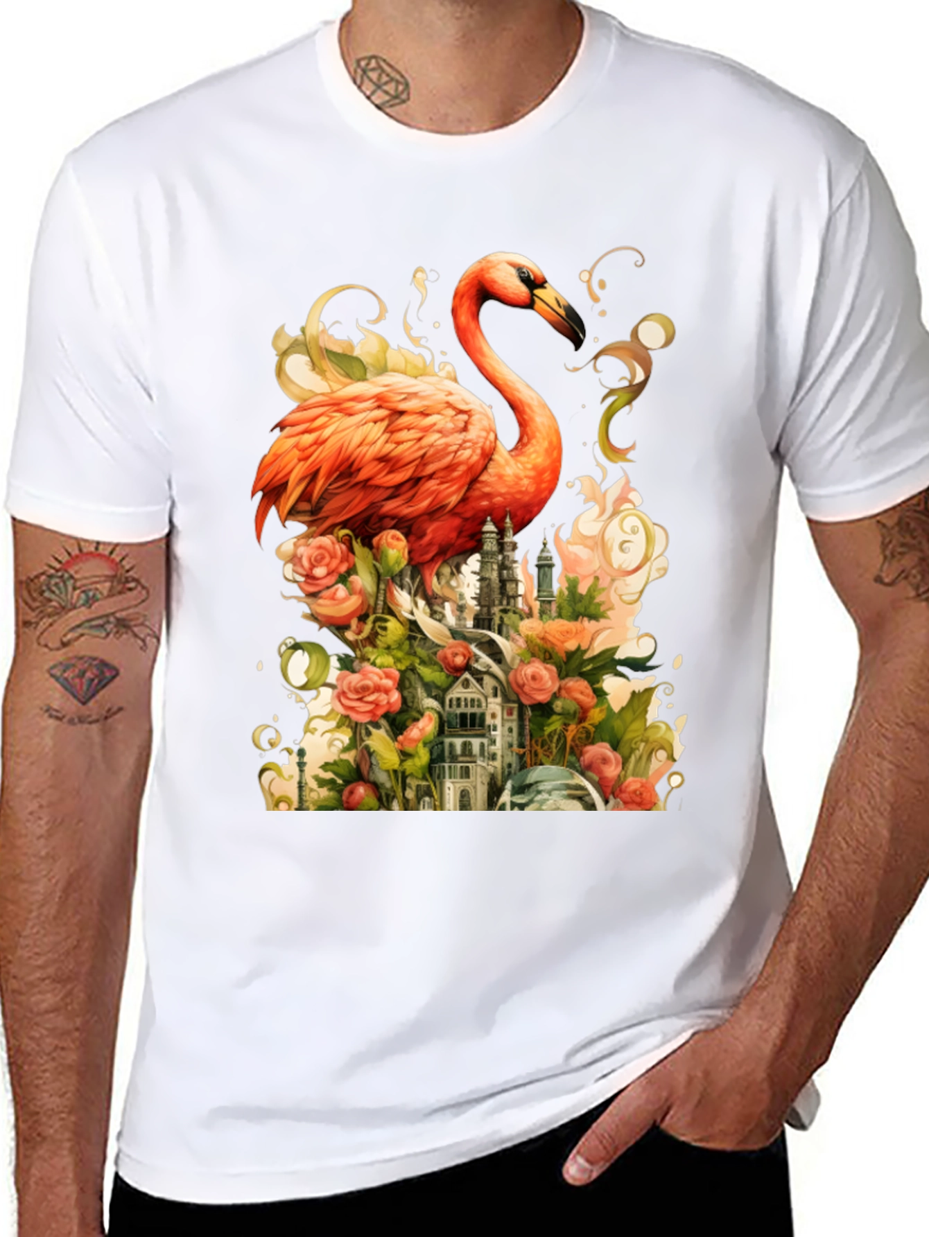 Flamingo Castle Graphic Tee
