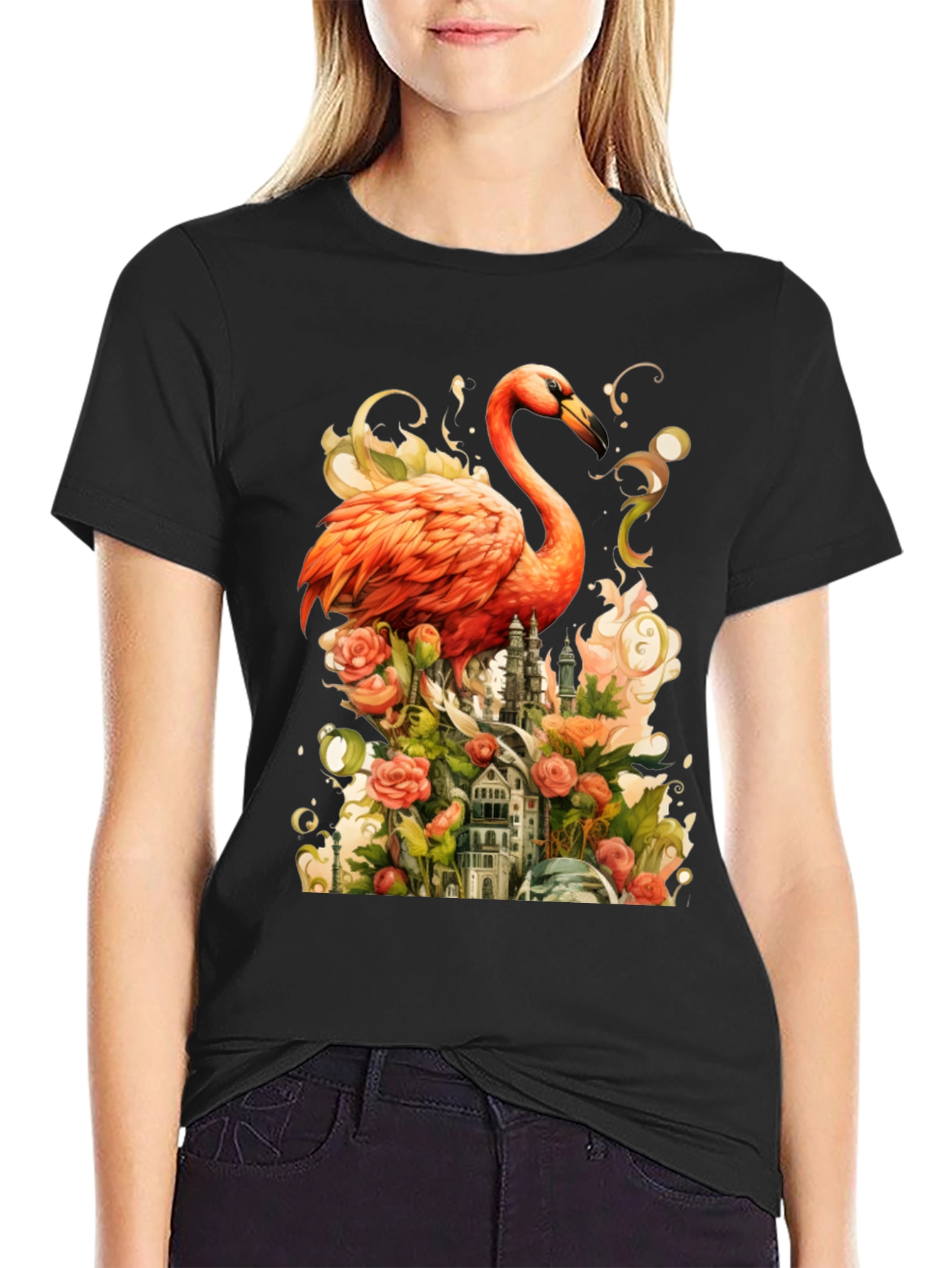 Flamingo Castle Graphic Tee