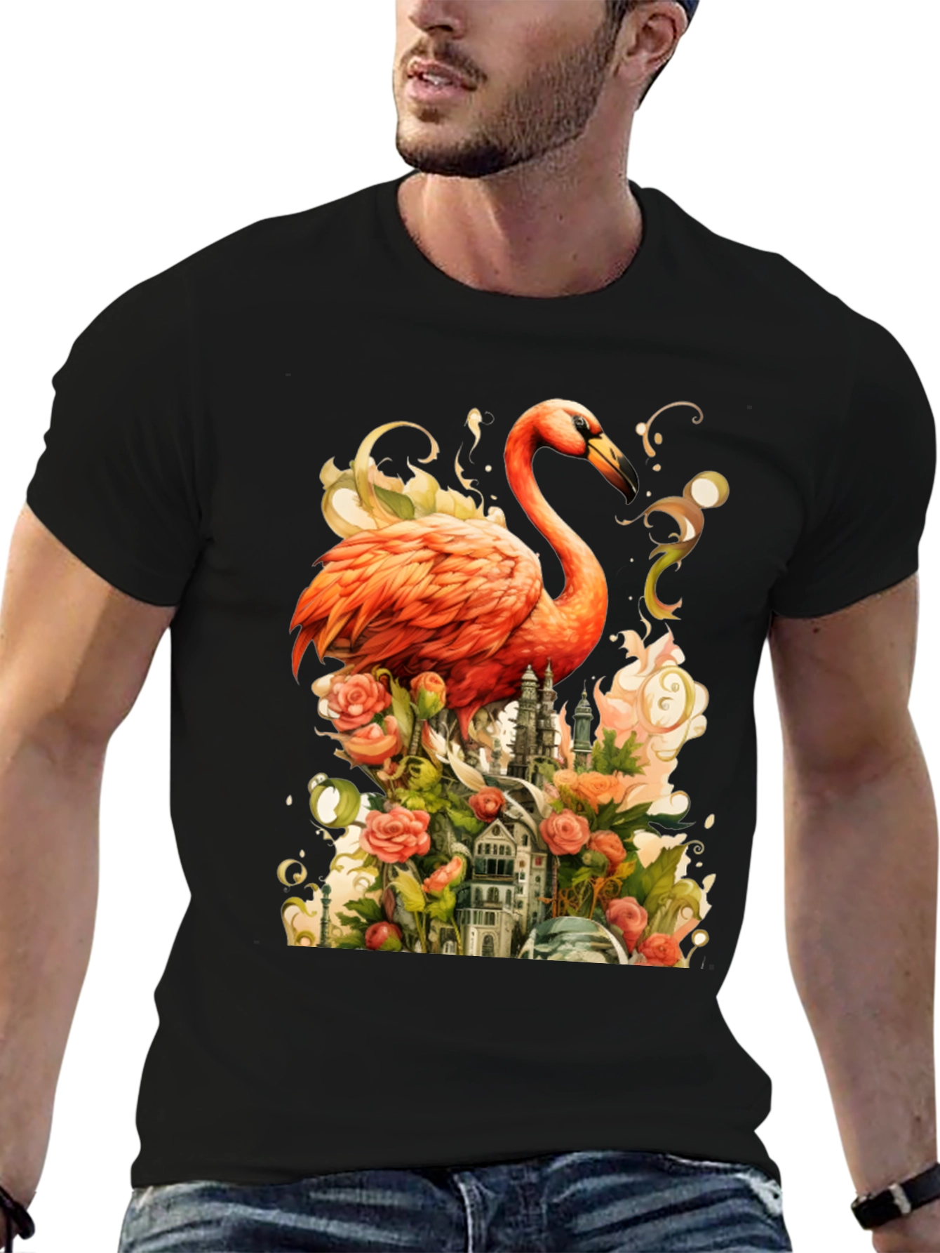 Flamingo Castle Graphic Tee