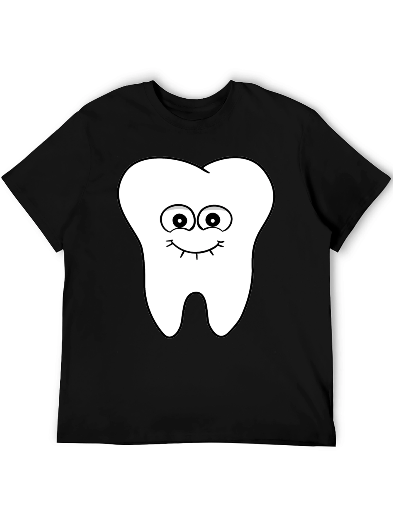 Funny Tooth Graphic Tee - Black Cotton T-Shirt