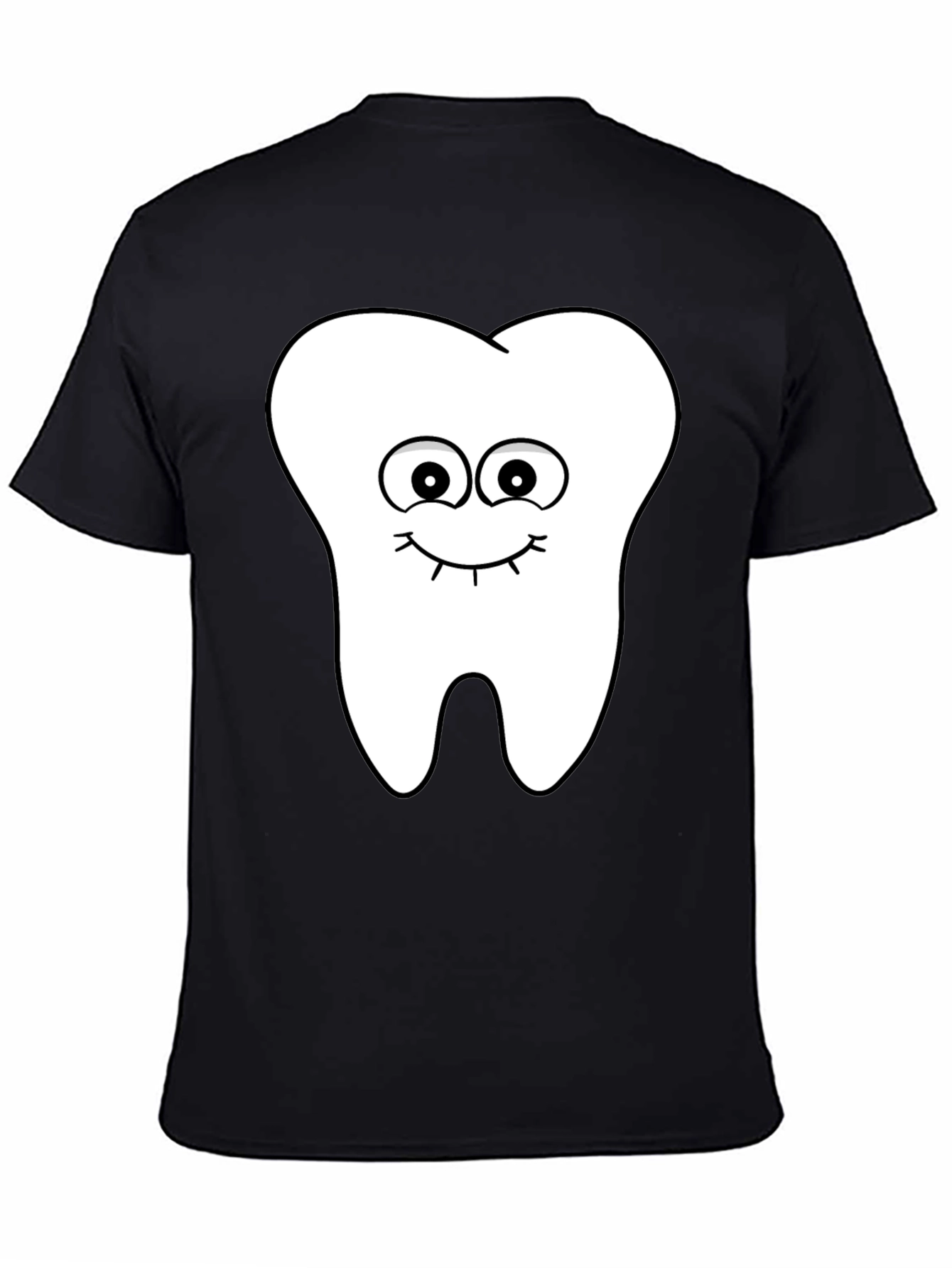 Funny Tooth Graphic Tee - Black Cotton T-Shirt