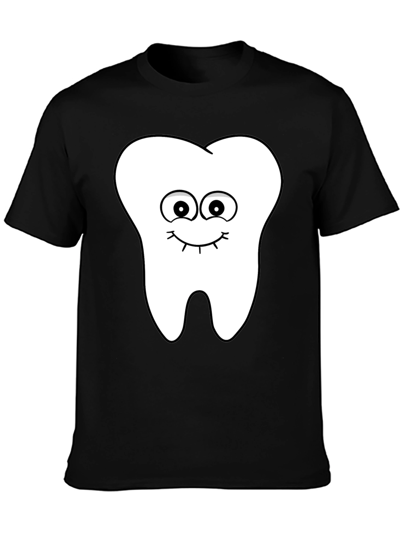 Funny Tooth Graphic Tee - Black Cotton T-Shirt