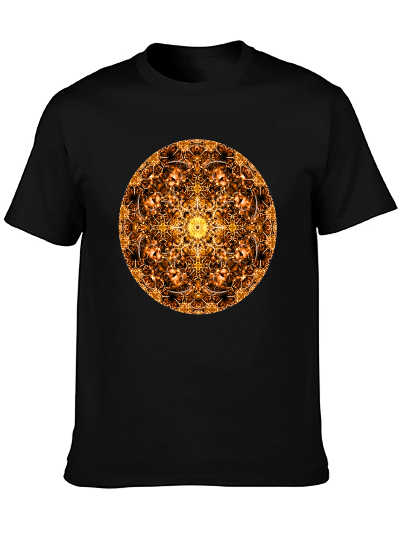 Golden Mandala T-Shirt: Sacred Geometry Design