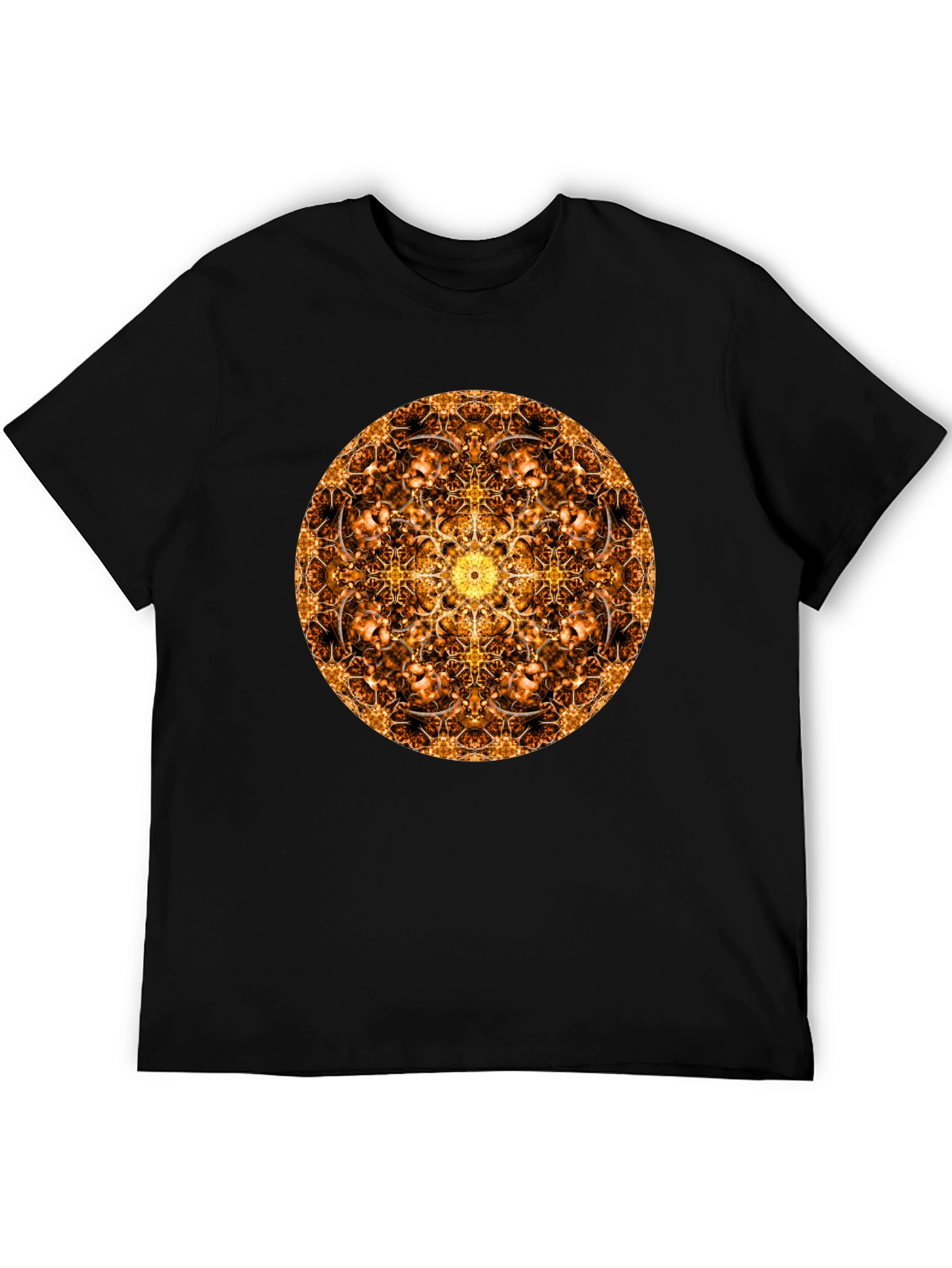 Golden Mandala T-Shirt: Sacred Geometry Design