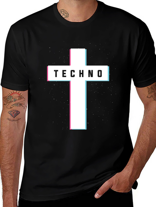 Techno Cross Graphic Tee - Modern Style