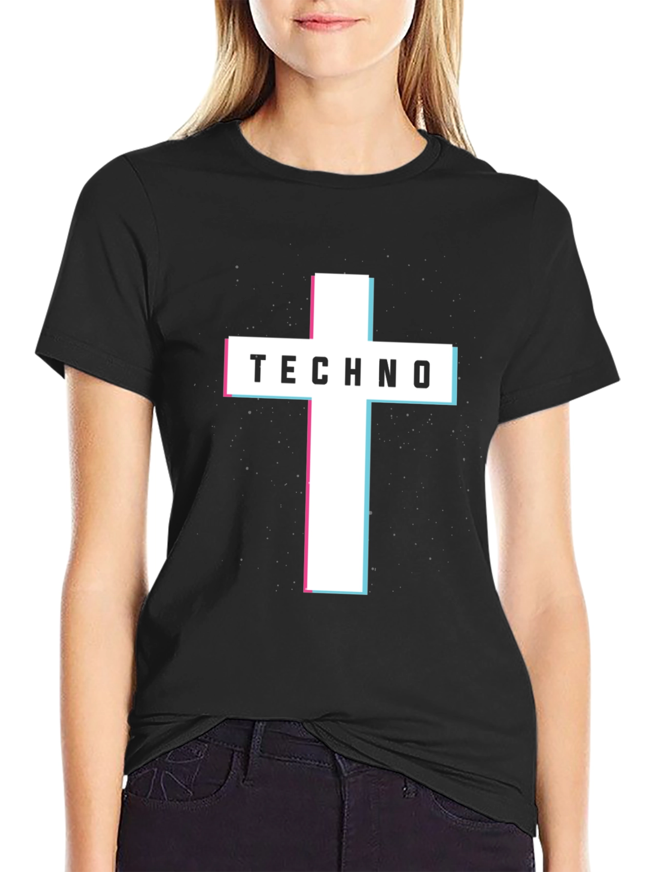 Techno Cross Graphic Tee - Modern Style