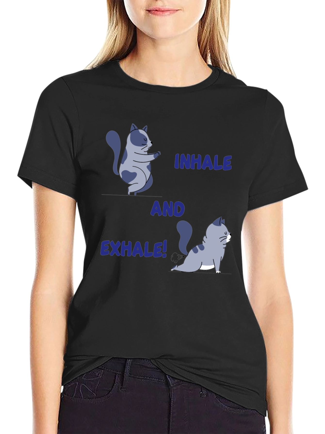 Yoga Cat T-Shirt: Inhale and Exhale