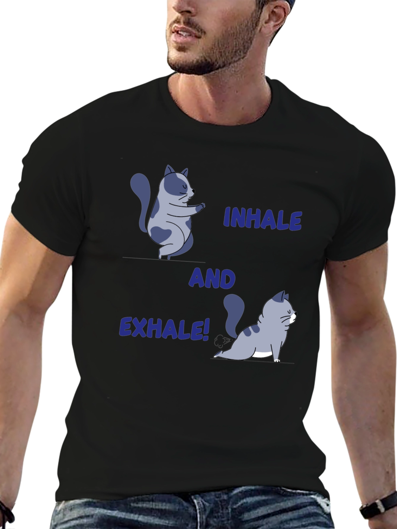 Yoga Cat T-Shirt: Inhale and Exhale