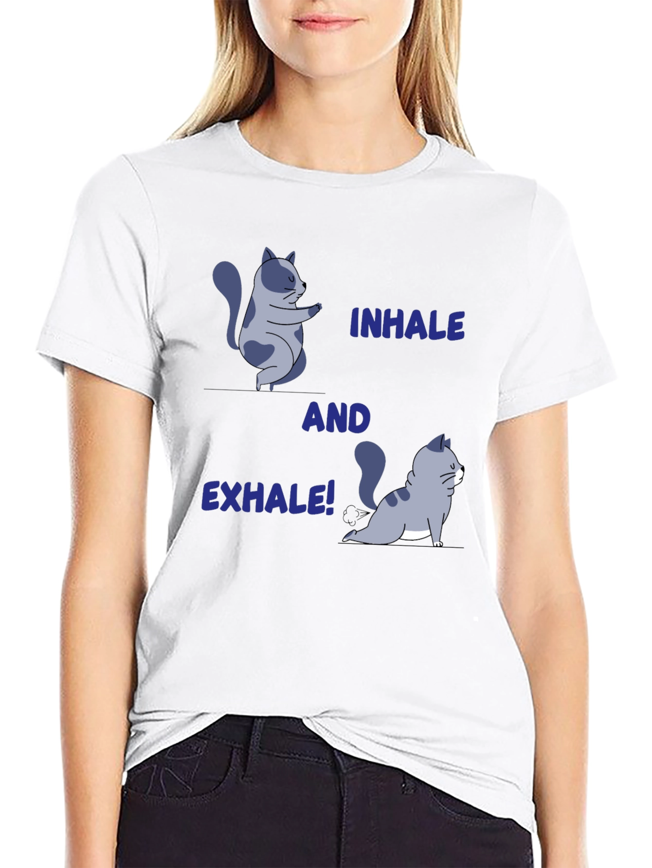 Yoga Cat T-Shirt: Inhale and Exhale