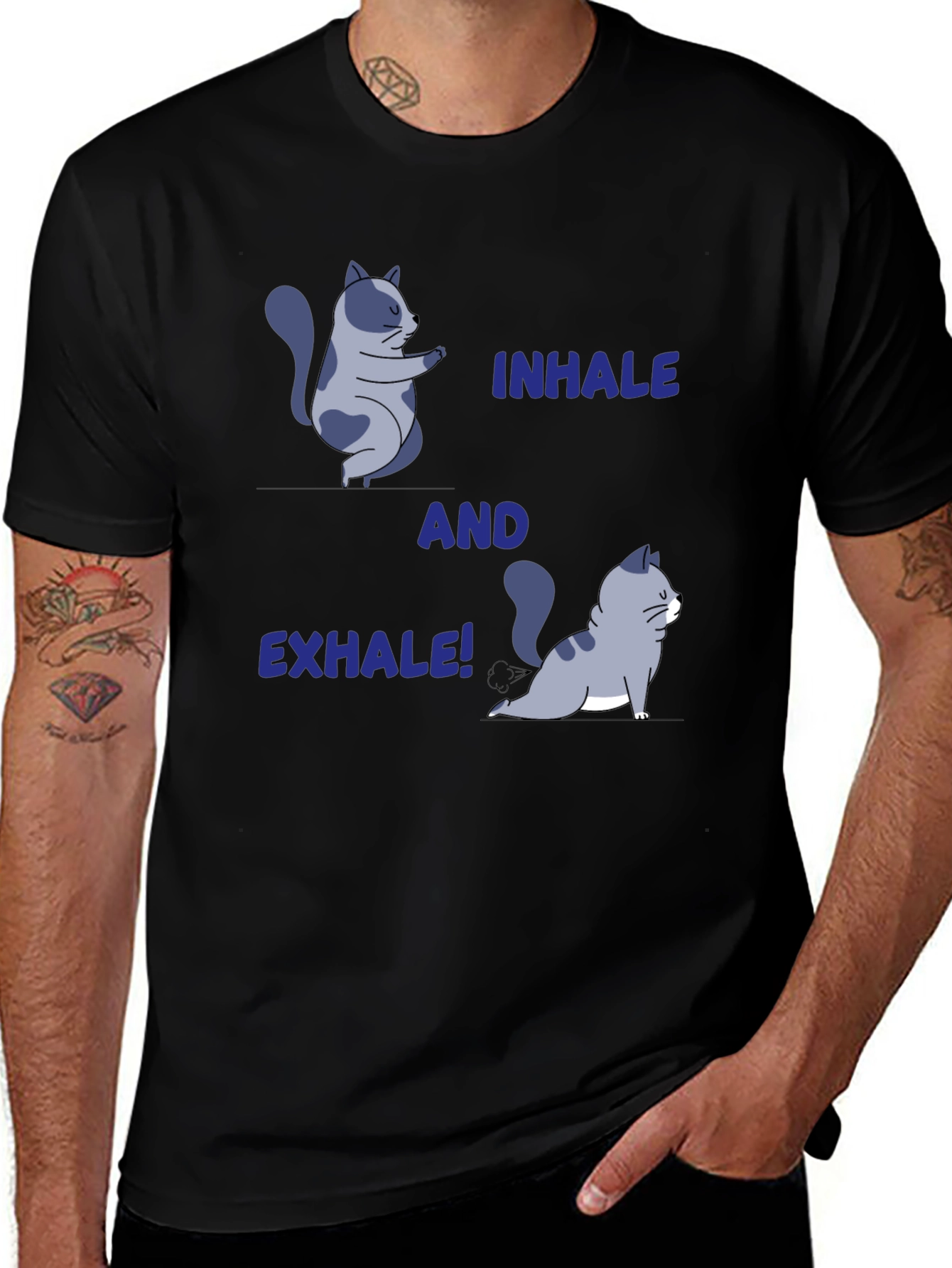 Yoga Cat T-Shirt: Inhale and Exhale